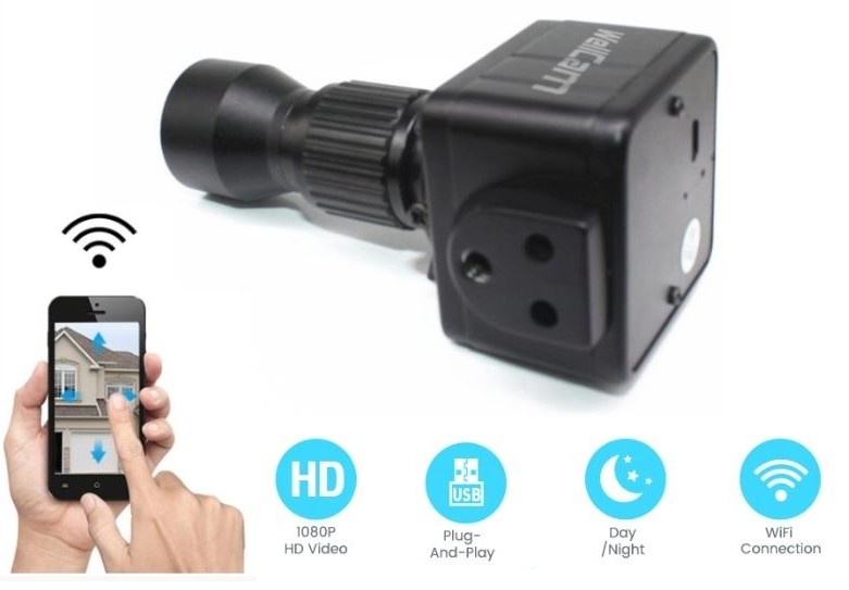 Mini kamera WiFi do urządzeń mobilnych z rozdzielczością FULL HD i 20-krotnym zoomem optycznym
