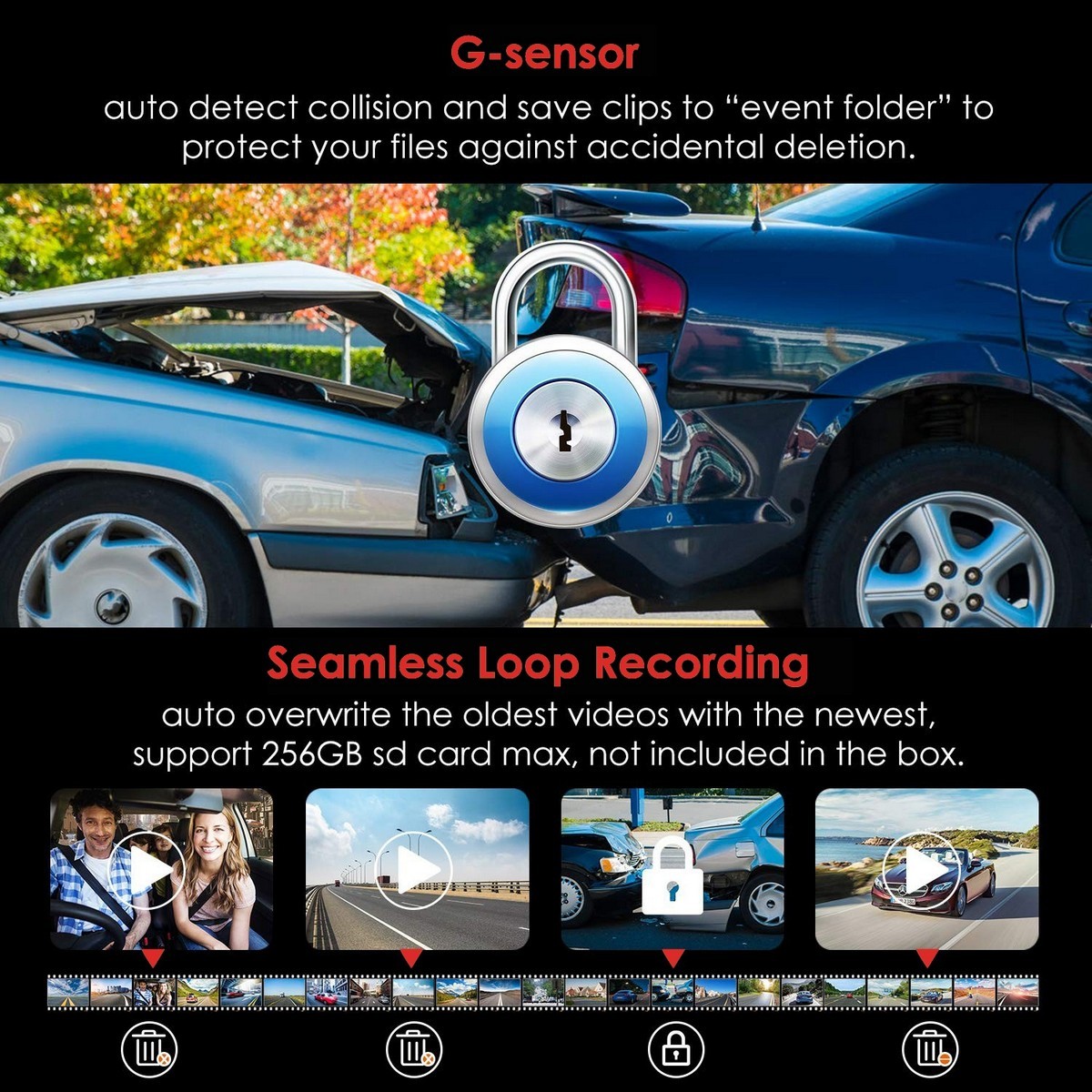 wbudowany G-sensor - kamera samochodowa
