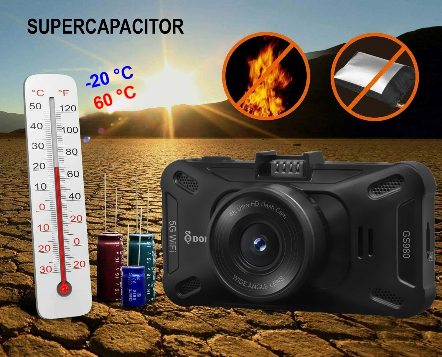 super kondensator - kamera samochodowa dod GS980D
