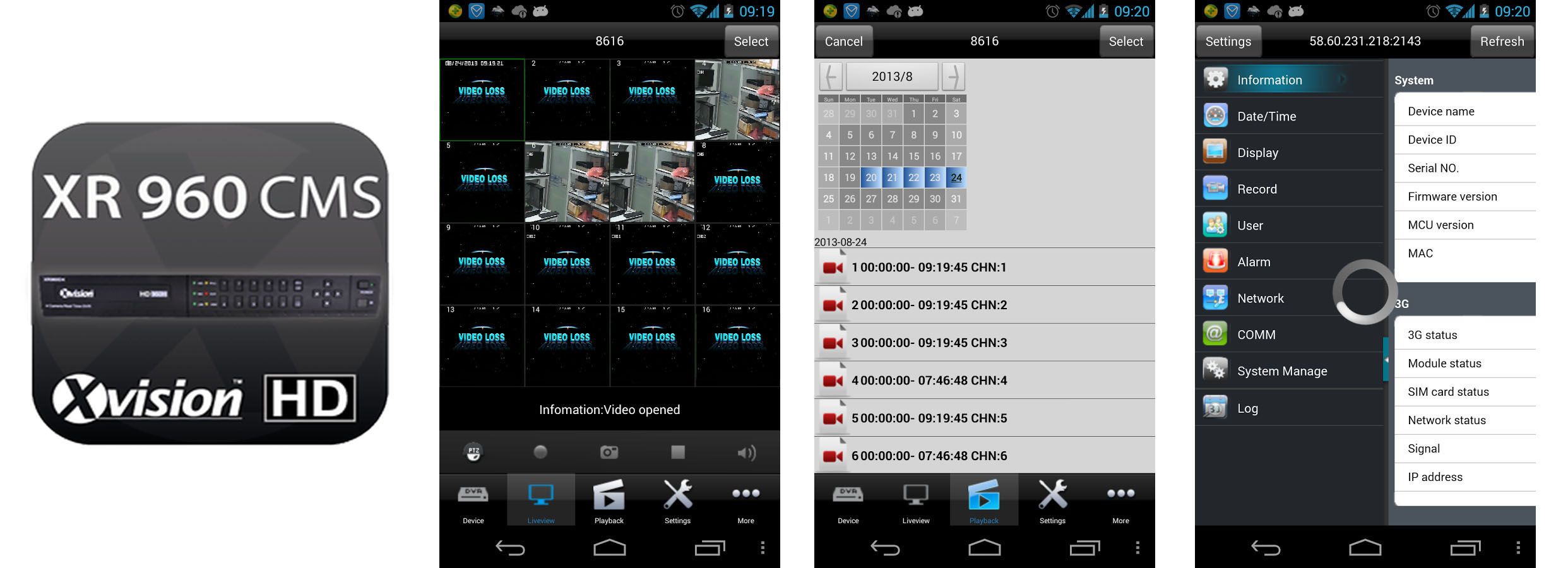 Aplikacia XR 960 cms na telefony komórkowe