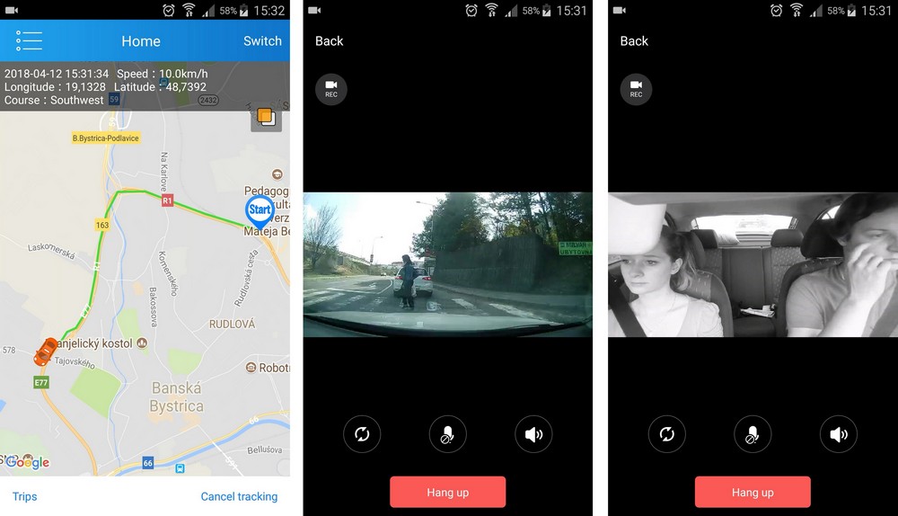 Kamera samochodowa 3g z GPS - śledzenie przez aplikację