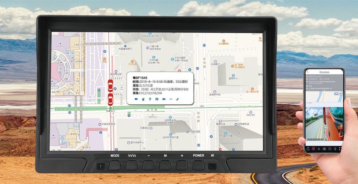 4g wifi monitor samochodowy z gps