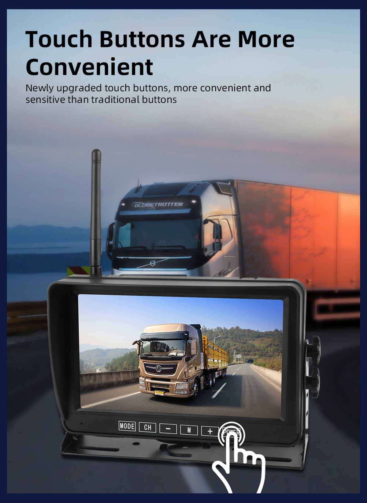 bezprzewodowy monitor systemu parkowania - dla samochodów ciężarowych
