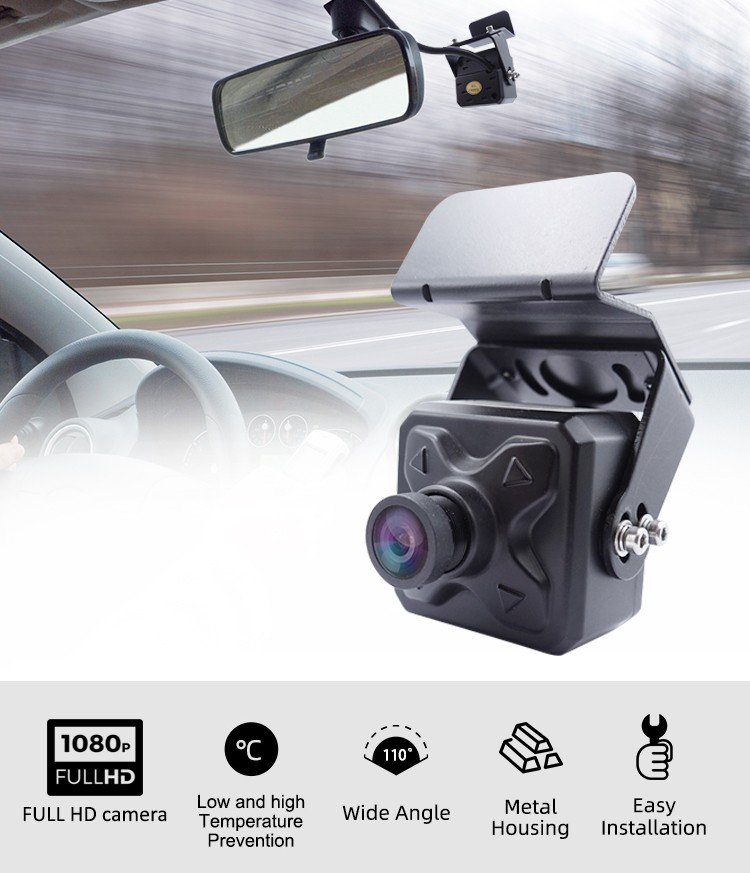Wewnętrzna kamera samochodowa FULL HD Obiektyw AHD 3,6 mm