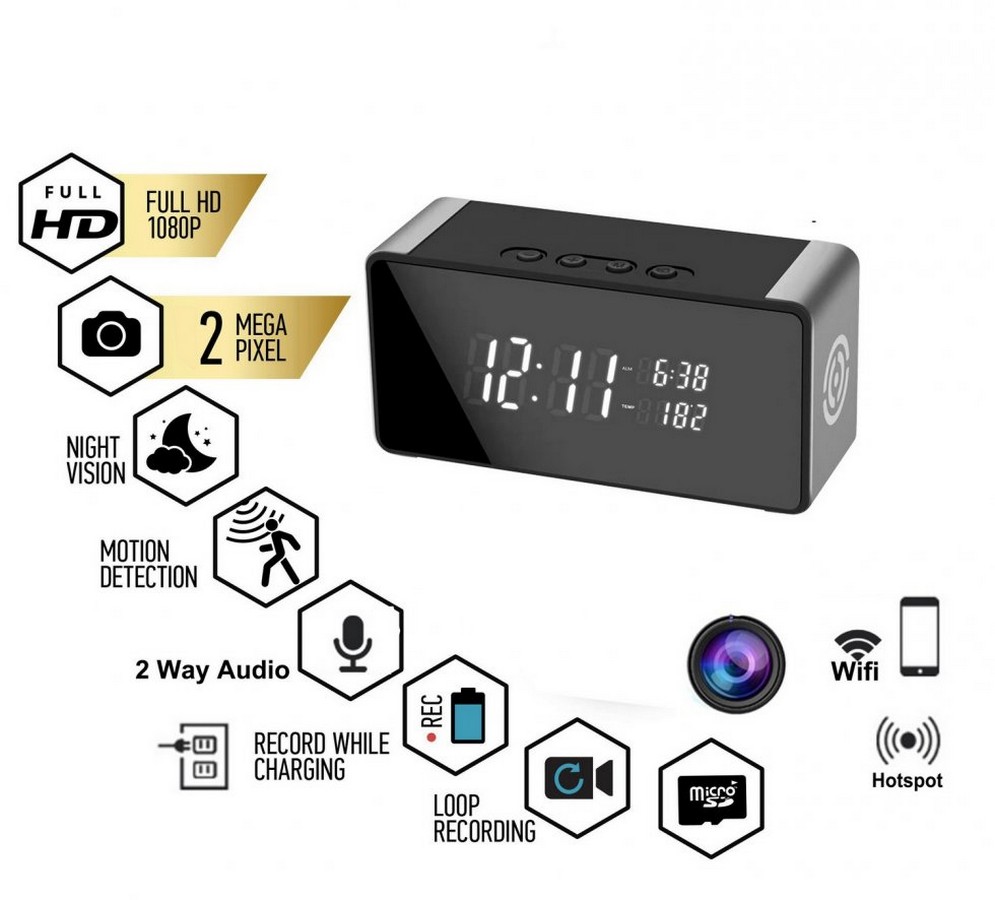 kamera wifi w budziku + głośnik bluetooth